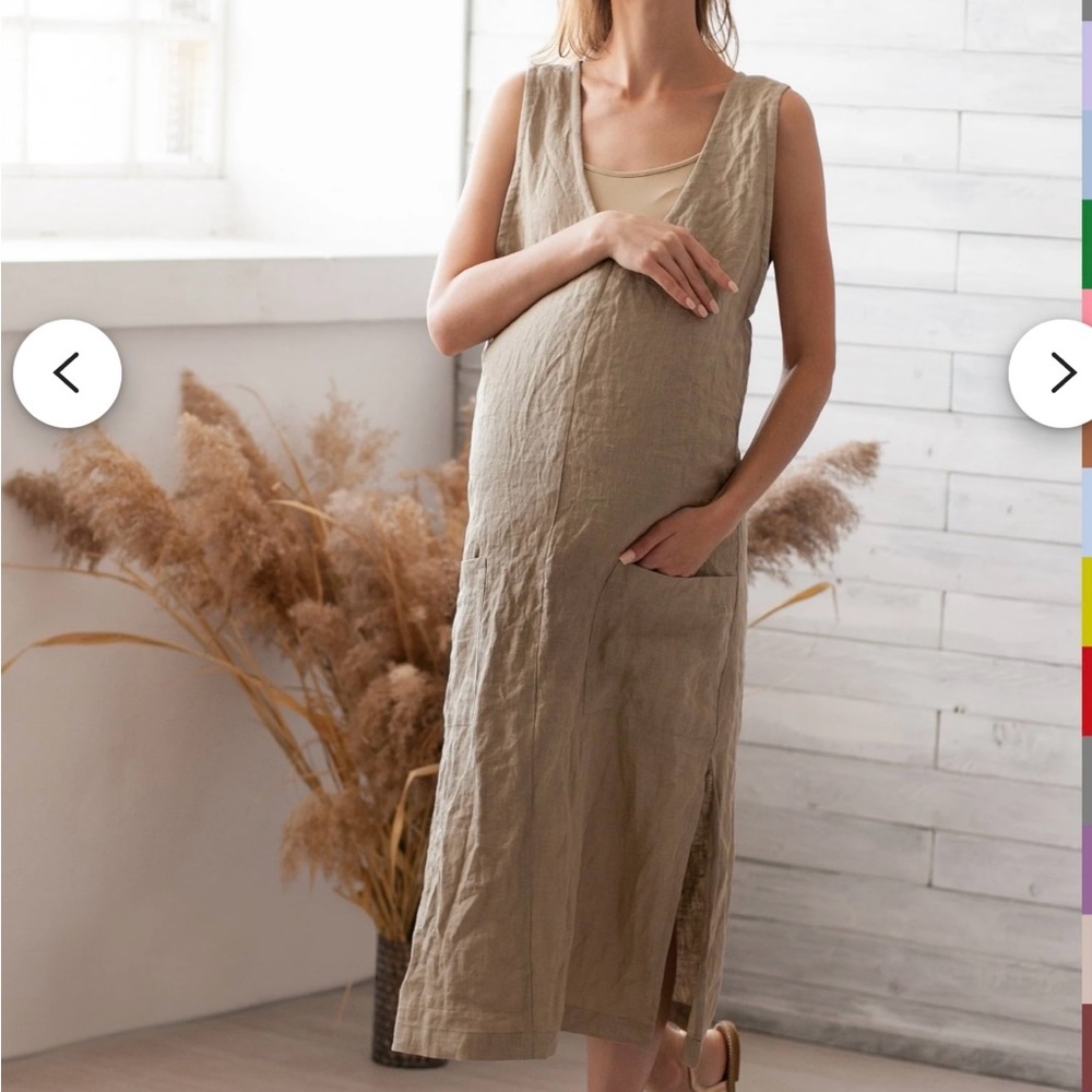 Sleeveless Terracotta Maternity Dress